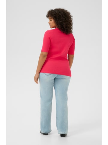 KAFFE curve T-Shirt kurzarm KCcarina Tight fit in Raspberry