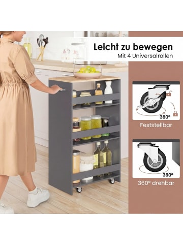 COSTWAY Nischenwagen 30cm breit in Grau