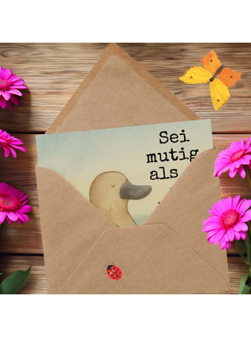 Mr. & Mrs. Panda Grußkarte Schnabeltier Mut Design mit Spruch in Weiß