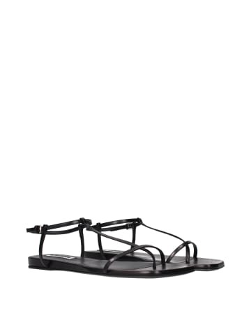 Jil Sander Schwarz Leder Flip-Flop Sandalen