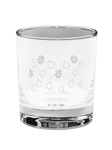 Mr. & Mrs. Panda Whiskey Glas Marienkäfer Design ohne Spruch in Weiß
