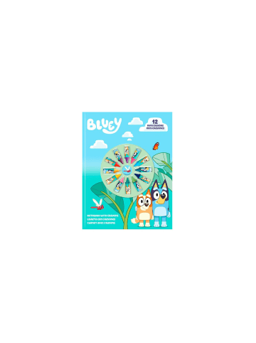 Bluey Notizbuch + Mini-Buntstift-Set für Kinder