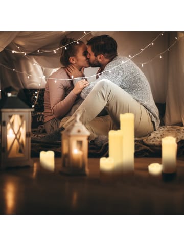 relaxdays 12x LED Kerze in Creme