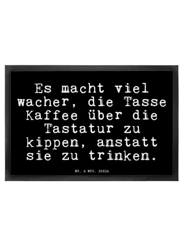 Mr. & Mrs. Panda Fußabtreter Es macht viel wacher,... mit Spruch in Schwarz
