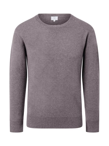 CASH-MERE.CH Recycelter Rundhals Pullover in Mittel Grau Melange