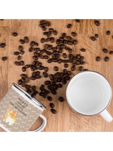 Mr. & Mrs. Panda Emaille Becher Corgi Po mit Spruch in Hundeglück