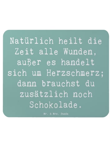 Mr. & Mrs. Panda Mouse Pad Spruch Herzschmerz Schokolade mit Spruch in Meeresbrise