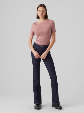 Vero Moda Basic Stretch T-Shirt mit U-Boot-Ausschnitt VMPANDA in Altrosa