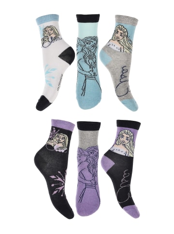 Disney Frozen 6er-Set: Socken Strümpfe in Mehrfarbig