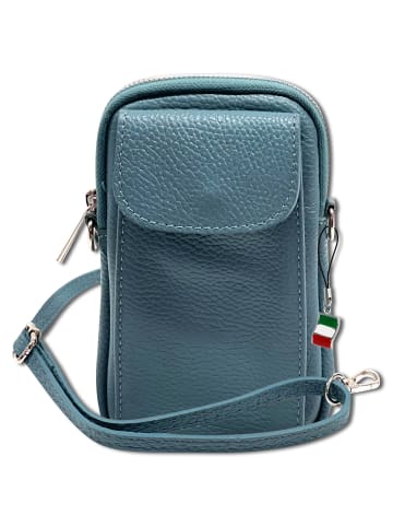 Florence Florence Umhängetasche, Handtasche Leder hellblau ca. 12cm