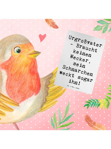 Mr. & Mrs. Panda Grußkarte Urgroßvater Schnarchen mit Spruch in Weiß