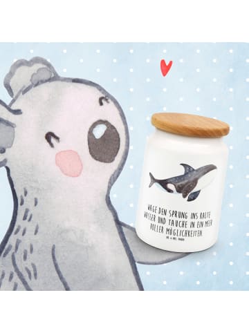 Mr. & Mrs. Panda Lebensmittelbehälter Orca mit Spruch in Weiß