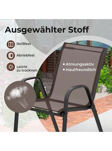 COSTWAY 3 tlg. Balkonmöbel Set in Braun