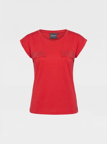 KOROSHI Kurzärmeliges Damen-T-Shirt mit Glitzer in rot