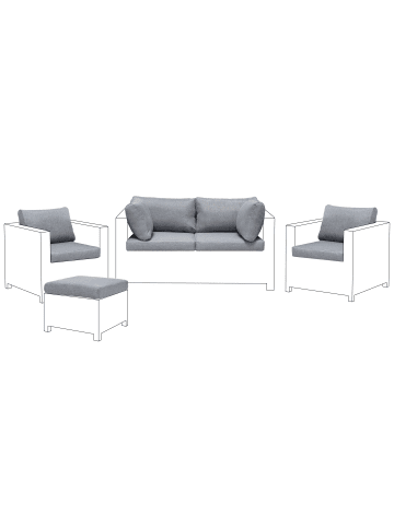Beliani Kissenbezug MILANO in Grau - (W) 51 x (H) 10 x (L) 51 cm
