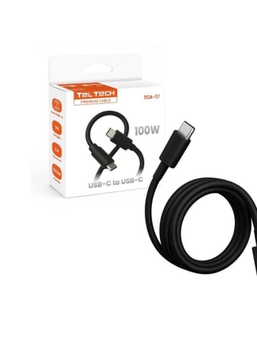 Wisam Teltech PD-Kabel E-Marker 5A 100W USB-C USB-C 3m schwarz TCA-08