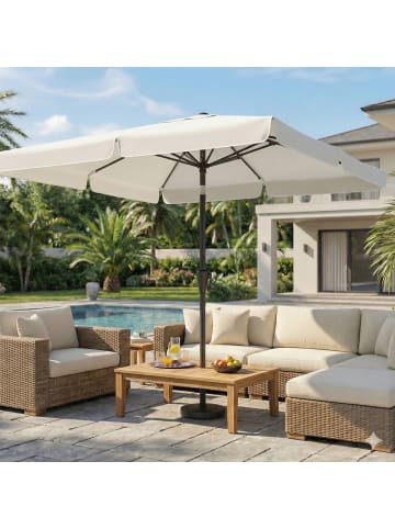 SONGMICS Sonnenschirm Sheld in Beige - (B)200 x (H)250 x (T)300 cm