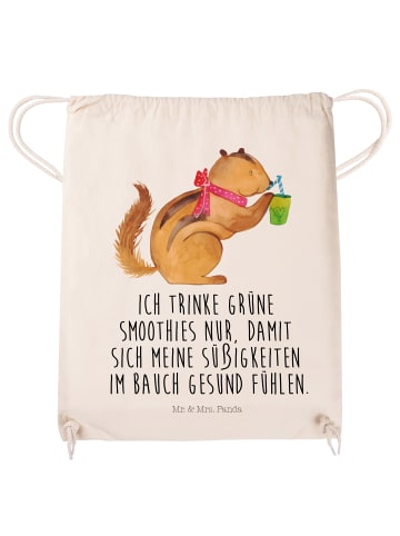 Mr. & Mrs. Panda Jutebeutel Eichhörnchen Smoothie mit Spruch in Creme