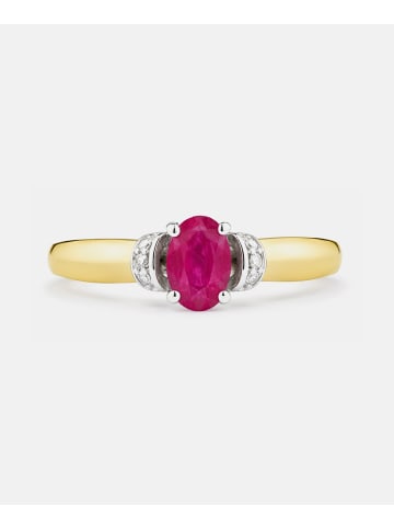 Diamant L'éternel Ring, mit Rubin, 375 Gelbgold