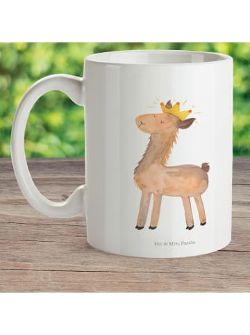 Mr. & Mrs. Panda Kaffeetasse Lama König ohne Spruch in Weiß