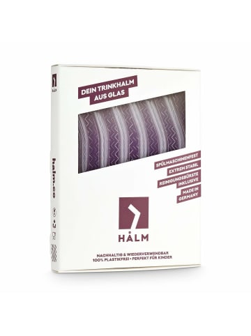 HÅLM 6er Set Trinkhalme: gebogene Glas-Strohhalme in Transparent - 15 cm