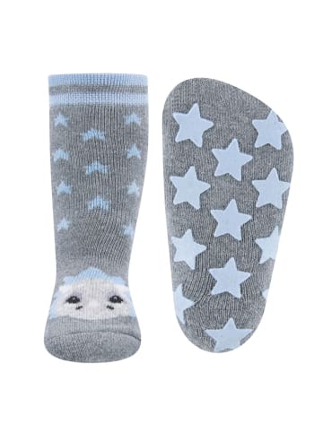 ewers 2er-Set Stoppersocken ABS 2er Pack Dino/Ringel in grau meliert/anthrazit meliert