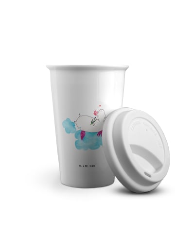 Mr. & Mrs. Panda Kaffeebecher Einhorn Verliebt ohne Spruch in Weiß