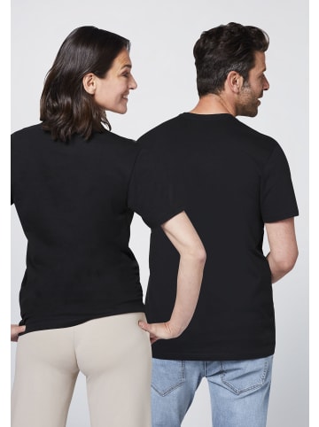 Detto Fatto T-Shirt mit Statement-Schriftzug in Schwarz