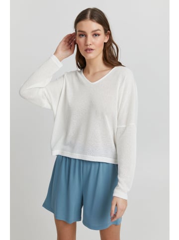 Oxmo V-Ausschnitt-Pullover Katla in Weiß