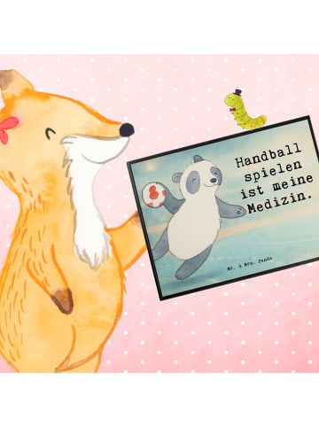 Mr. & Mrs. Panda Schreibunterlage Panda Handball spielen Design ... in Weiß