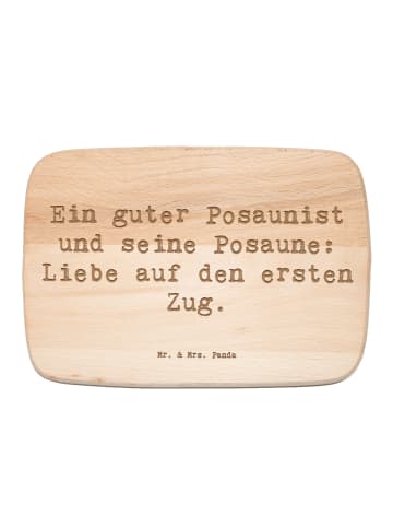 Mr. & Mrs. Panda Buche Schneidebrett Spruch Posaune Liebe mit Sp... in Transparent