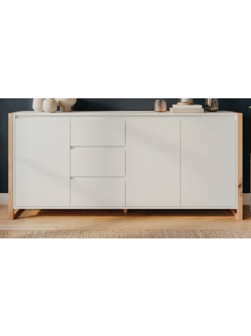 Furn.Design Sideboard weiß, Eiche Artisan 160 x 88 cm, Kommode mit viel Stauraum