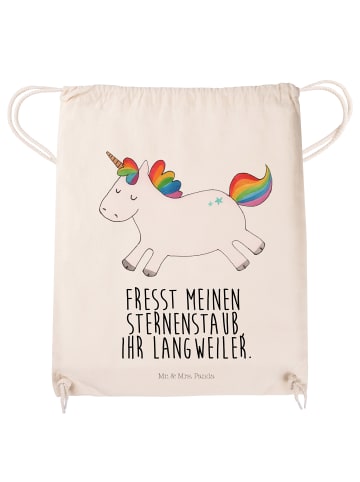 Mr. & Mrs. Panda Beutel Einhorn Happy mit Spruch in Creme