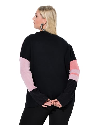 Ulla Popken Jacquard-Pullover in schwarz