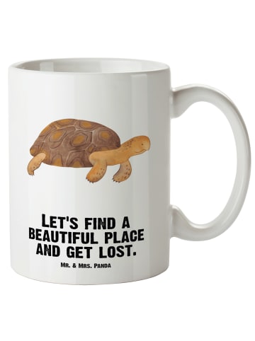 Mr. & Mrs. Panda Riesenkaffeetasse Schildkröte MHerzieren mit S... in Weiß
