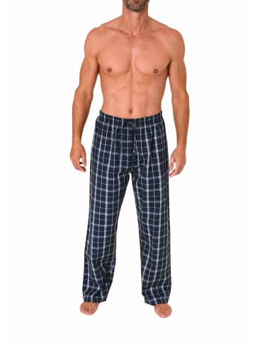 NORMANN Schlafanzug Pyjama Hose lang kariert Baumwolle - 79851 in grau