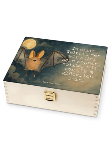 Mr. & Mrs. Panda Teebox Fledermaus Flügel Design mit Spruch in Weiß