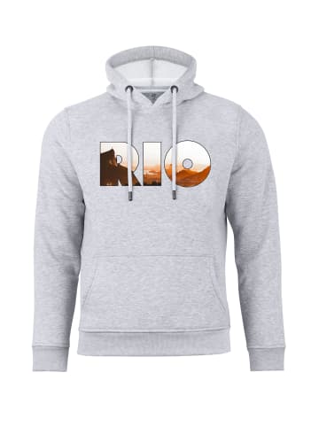 Cotton Prime® Skyline Hoodie "Rio de Janeiro" - Weltenbummler Kollektion in Grau-Melange