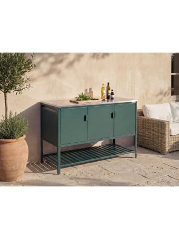 Beliani Gartenküche MAENZA in Grün/Silber - (W) 120 x (H) 93 x (L) 60 cm