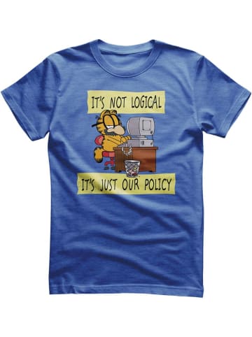Garfield T-Shirt "It's Not Logical It's Just Our Policy T-Shirt" in Blau