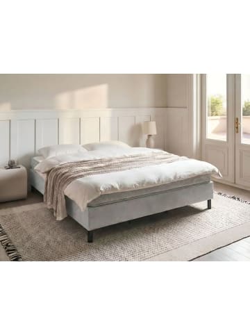 Beliani Doppelbett COUNTESS  in Grau/Braun - (W) 181 x (H) 53 x (L) 201 cm