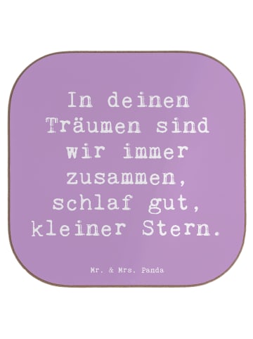 Mr. & Mrs. Panda Untersetzer Glas Spruch Alleine schlafen lernen... in Lavendeltraum