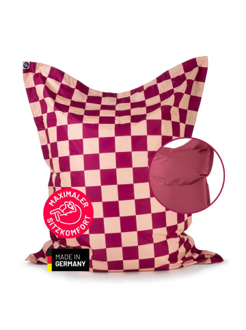 Lumaland LUMALAND Sitzsack In-& Outdoor Karo 380l weinrot/pfirsich