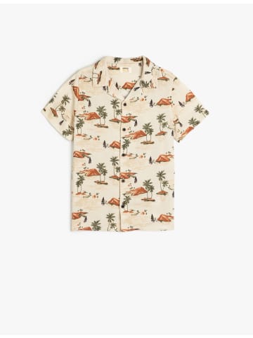 KOTON SHIRTS SS in Beige Gemustert
