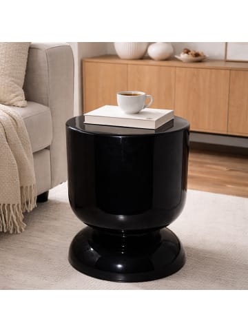 relaxdays Beistelltisch in Schwarz - (H)46 x (Ø)36 cm