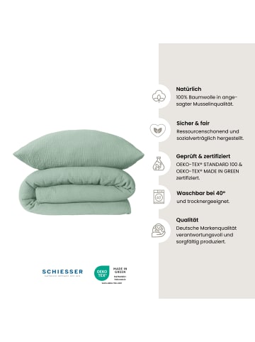 Schiesser Musselin-Bettwäscheset Molly in Hellgrün