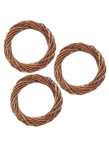 3tlg. Set Dekorationsobjekt LOOPIS/3 in Braun