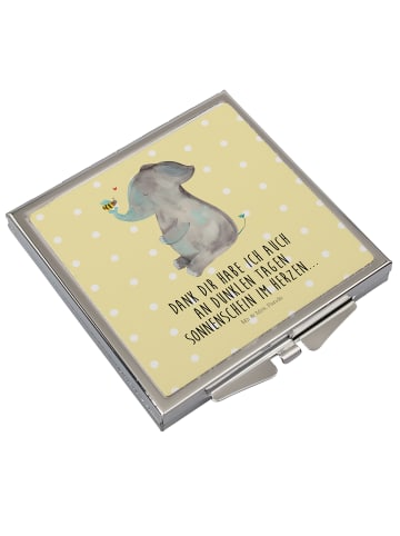 Mr. & Mrs. Panda Kleiner Spiegel Elefant Biene mit Spruch in Gelb Pastell