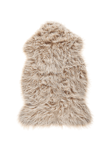 Beliani Schaffell MUNGO in Beige - (W) 63 x (H) 3 x (L) 95 cm