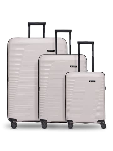 Farmhood Eco Edition 4 Rollen Kofferset 3-teilig mit Dehnfalte in beige